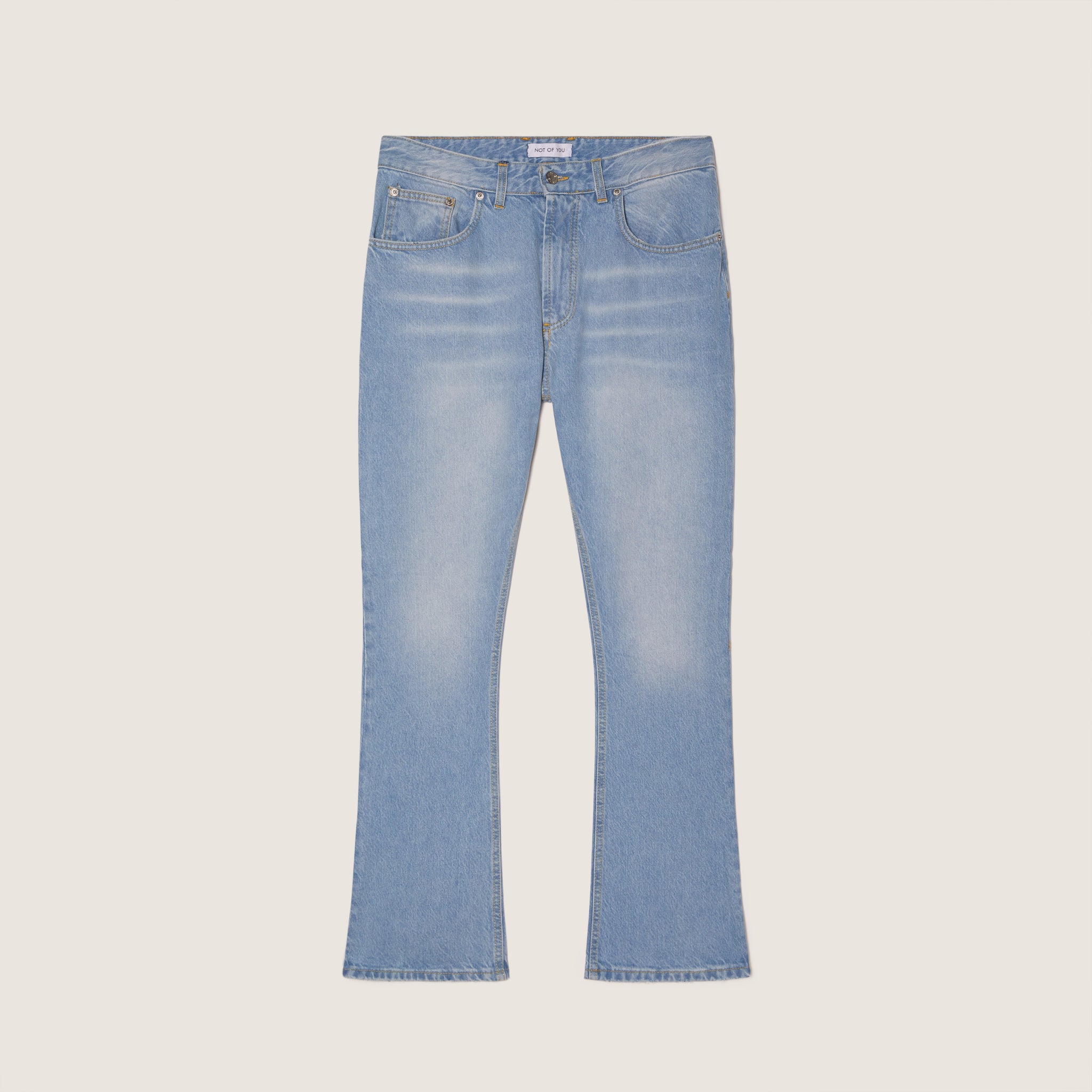 Jeans Bootcut in Denim con Sei Tasche