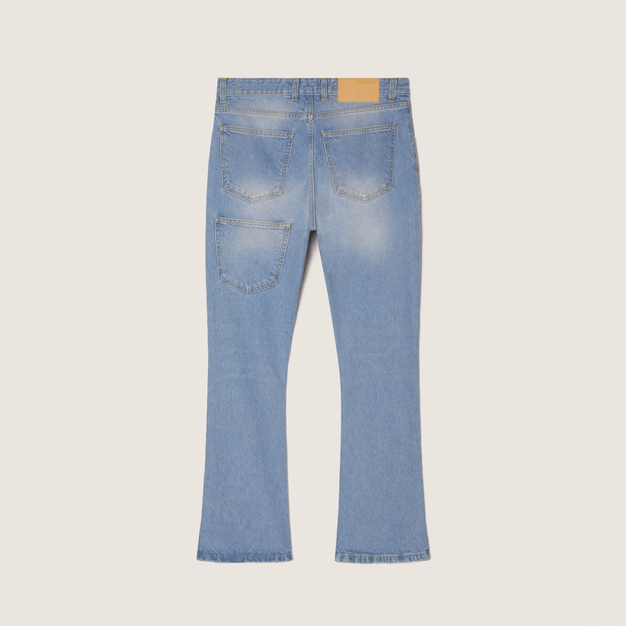 Jeans Bootcut in Denim con Sei Tasche