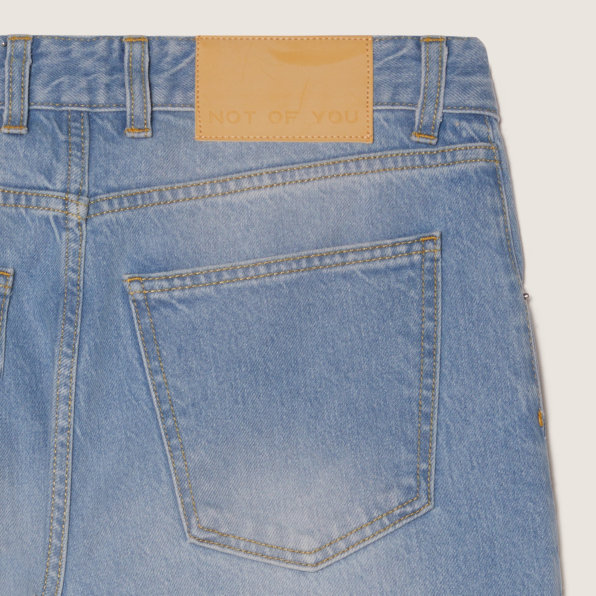 Jeans Bootcut in Denim con Sei Tasche